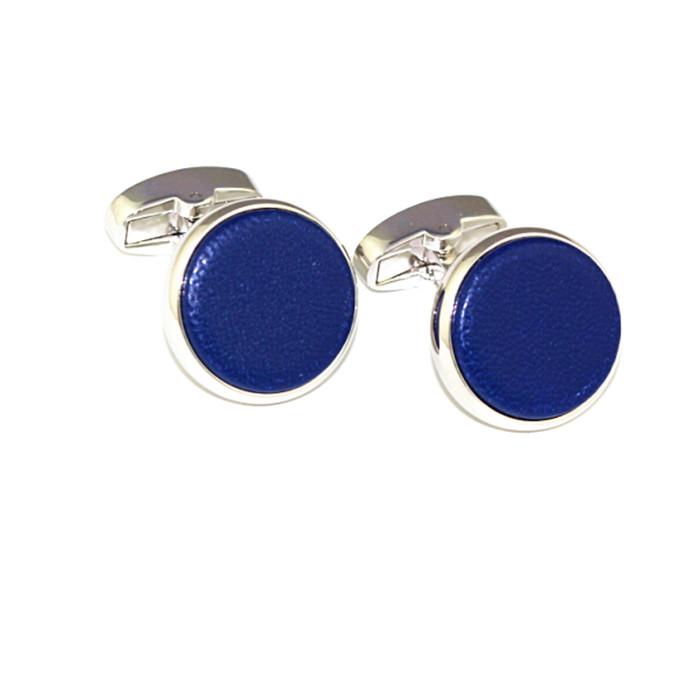 Custom men's birthday gift shiny blue cufflinks