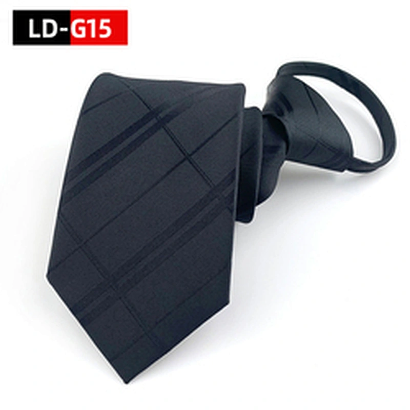 Wholesale Neck Tie Lazy Adjustable Elastic Fashionable No Tie Zipper Slim Ties For Men Jacquard Necktie With Zipper