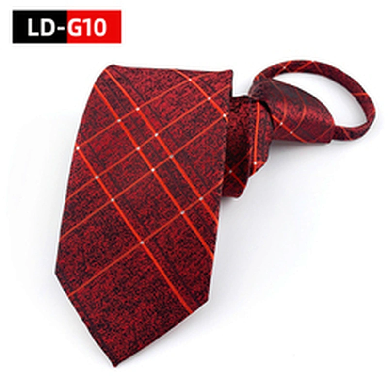Custom Zipper Tie Fashionable No Tie Plain Boys Zipper Necktie Jacquard Lazy Zipper Ties For Men
