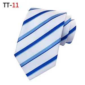 Custom Logo Striped Neck Ties For Men Polyester Woven Casual Neckties