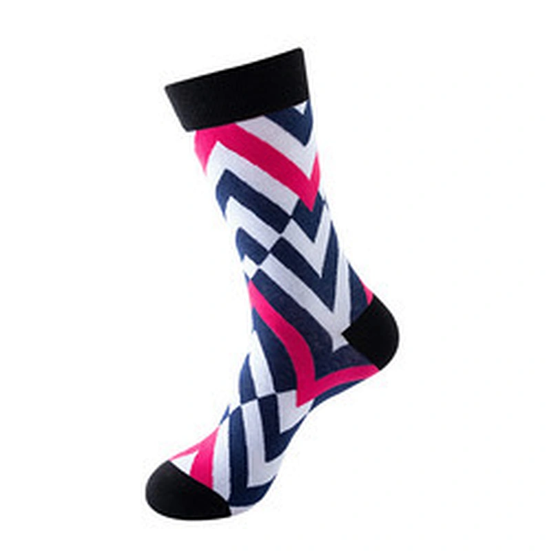 wholesale geometric pattern fashion socks Amazon hot sale socks men and women personality trend socks cotton stockings