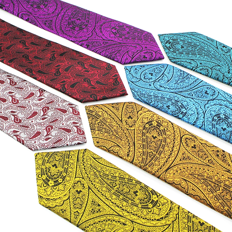 Custom Logo Tie Sublimation Polyester Jacquard Woven Tie For Men Bulk Order Paisley Neck Ties For Men Italian
