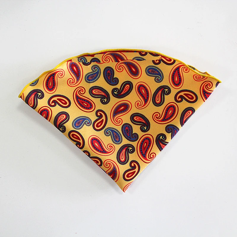 Round Men's Pocket Squares Stylish Men Hanky Soft Handkerchief 100% Silk Custom Printed Logo
