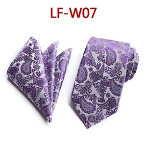 Wholesale Men Ties and Hanky Set Fashion Paisley Neckties with Pocket Square Custom Ensemble Cravate Mouchoirs