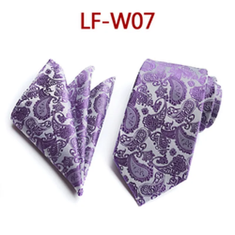 Wholesale Men Ties and Hanky Set Fashion Paisley Neckties with Pocket Square Custom Ensemble Cravate Mouchoirs