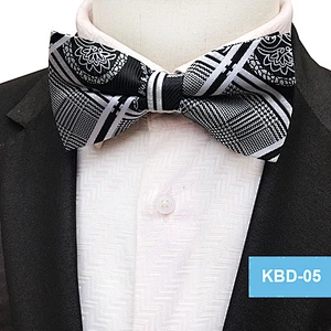 Custom Bow Tie Kids Fashion Casual Boys Bow Tie Set With Logo Polyester Grid Italian Bow Ties For Men