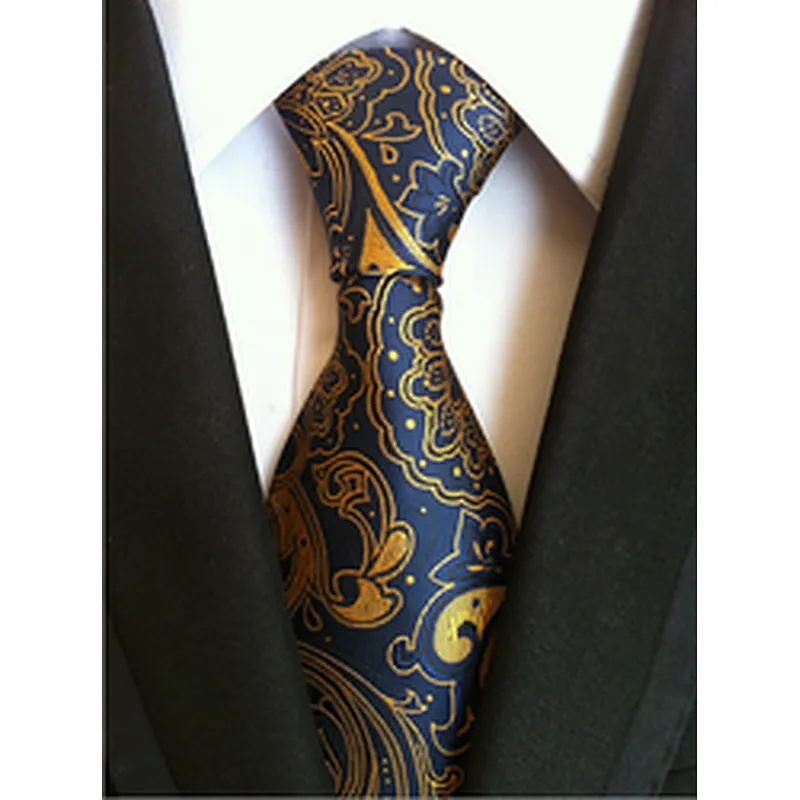 Custom Neckties Men Luxury Jacquard Cravate Homme Polyester Paisley Silk Ties