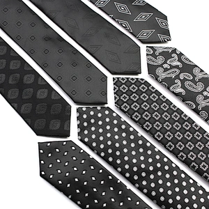 Fashion Custom Logo Business Mens Black Silk Neck Ties For Men