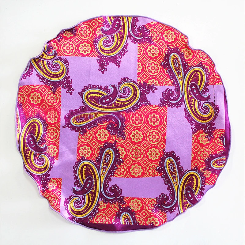 Round Men's Pocket Squares Stylish Men Hanky Soft Handkerchief 100% Silk Custom Printed Logo