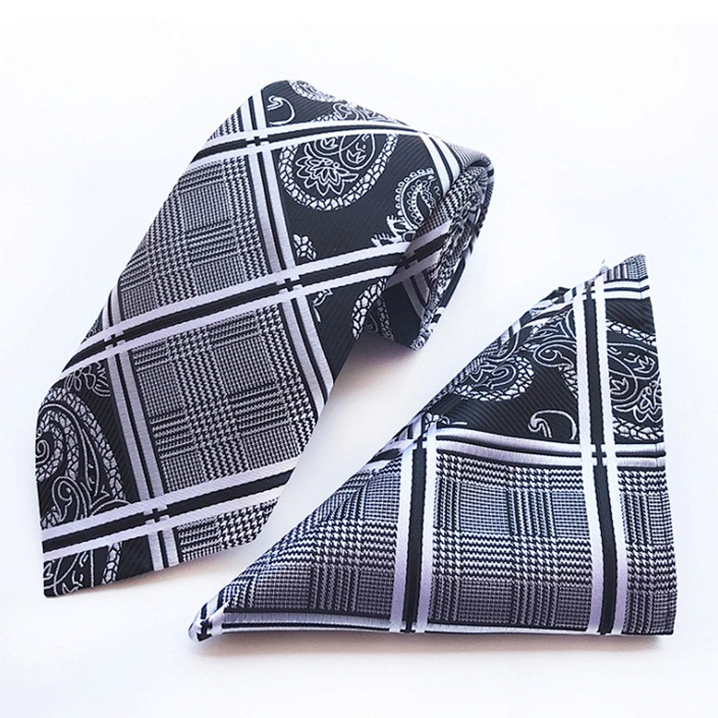 Fashion Mens Polyester Tie and Pocket Square Set
