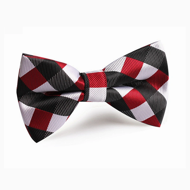 100% silk navy with yellow striped woven bowtie for men wholesale