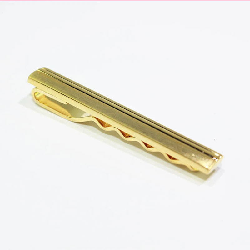 Factory Wholesale Custom Necktie Clip Tie Clip Mens Fashion Tie Pin Cuff Links or Tie Clips Gold