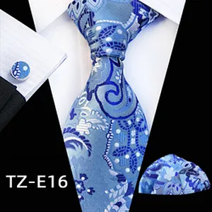 Floral Necktie Set Gift Box Custom Luxury Tie Pocket Square And Cufflink Set Jacquard Woven Mens Neck Tie Set Box
