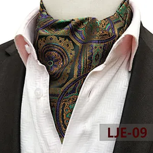 Classic Paisley Folard Mens Ascot Casual Cravate Homme Polyester Jacquard Woven Ties For Men Italian