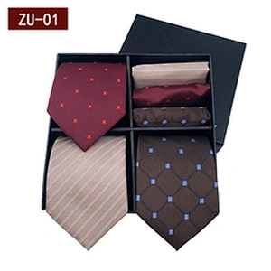 Fashion Luxury Gravata Masculina High Quality Men Ties Custom Mens Ties Silk Box Set Jacquard Necktie Set Gift Box With Logo