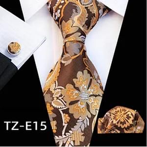 Floral Necktie Set Gift Box Custom Luxury Tie Pocket Square And Cufflink Set Jacquard Woven Mens Neck Tie Set Box