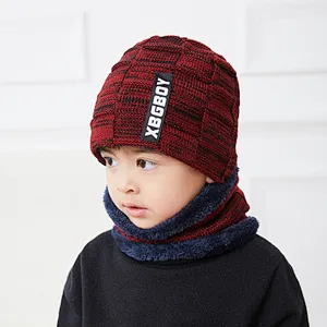 High quality children winter hats Cute Winter boy Caps knitted Boy Warm Pompom Beanies children beanie hats