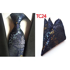 Custom Men Ties and Hanky Set Casual Paisley Neckties with Pocket Square Geometry Ensemble Cravate Mouchoirs