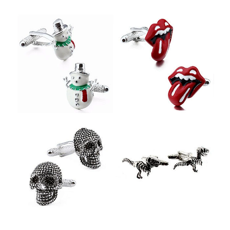 Fashion Logo Cufflinks Cuff Links or Tie Clips Silver and Steel Plating