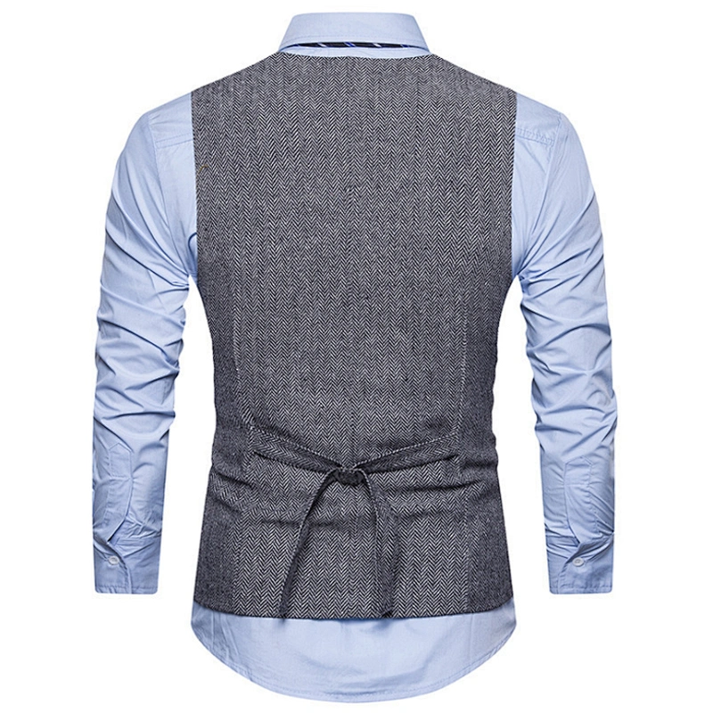 Casual Suits Vest Formal Men Vest Waistcoat Solid Cotton Men's Innerwear Vest Double Breasted Chalecos Hombre