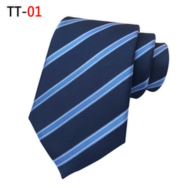 Custom Logo Striped Neck Ties For Men Polyester Woven Casual Neckties