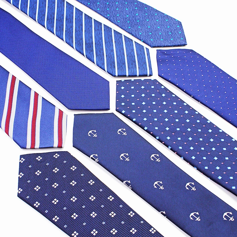 Custom Navy Blue Silk Neckties Set Popular Plain Gravata Masculina Striped Mens Ties Silk Box Set