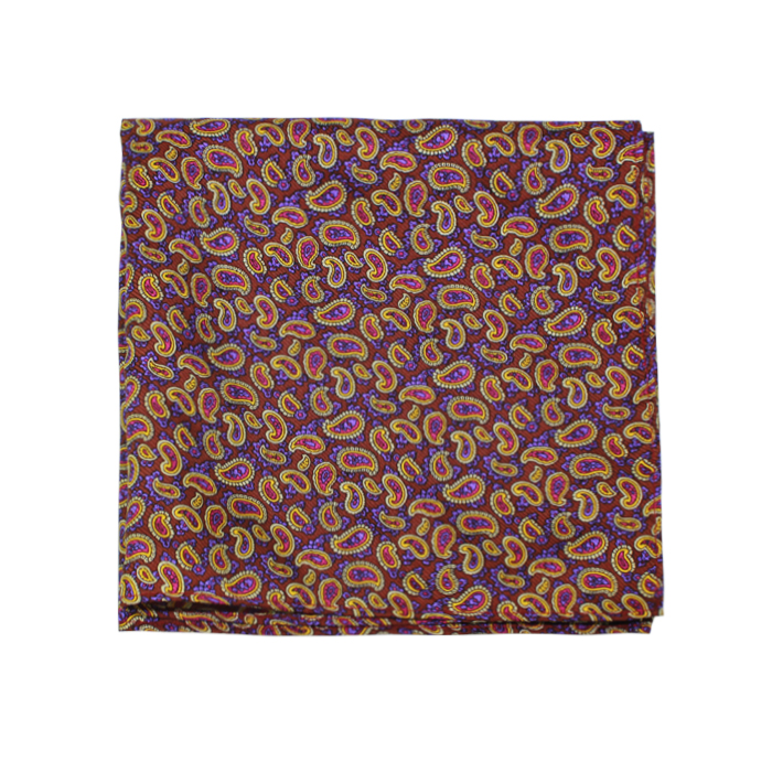 Wholesale digital Printing paisley pattern silk Pocket Squares