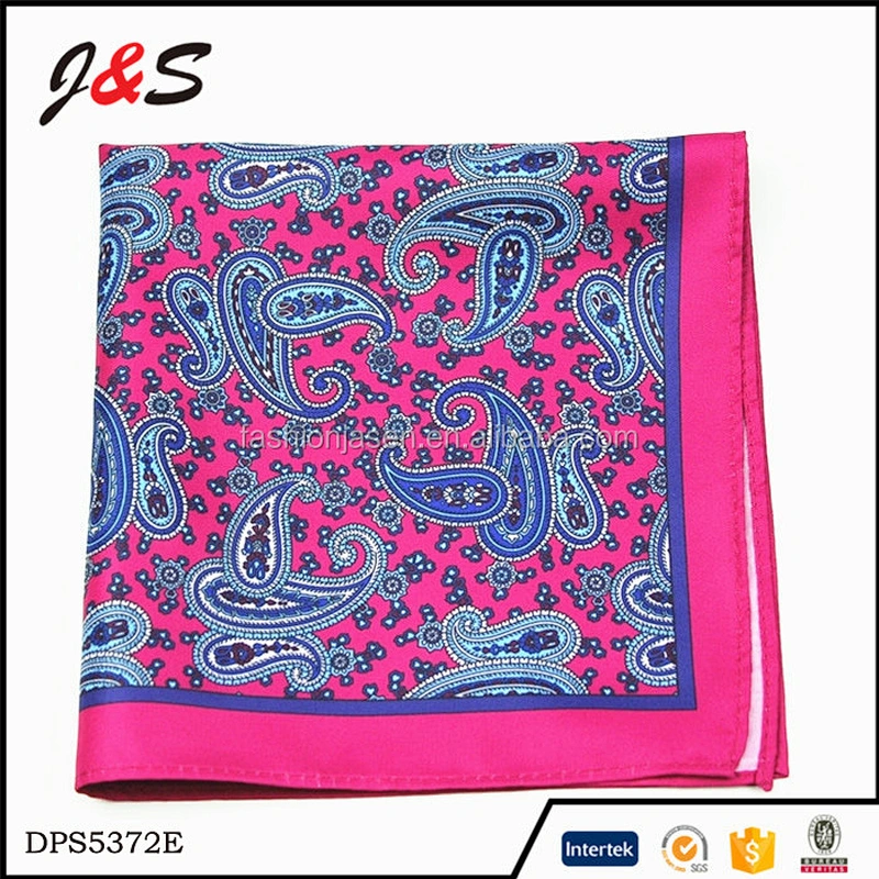 custom high quality pocket square printed handkerchief by Jasen