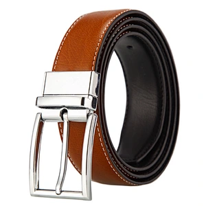Men's leather belt wholesale rotary pin buckle belt men's leisure versatile double-sided leather belt