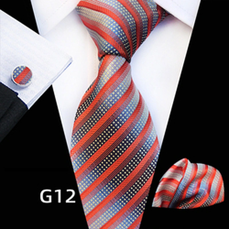 Custom Luxury Necktie Stripe Jacquard Cravates Homme Casual Silk Ties For Men