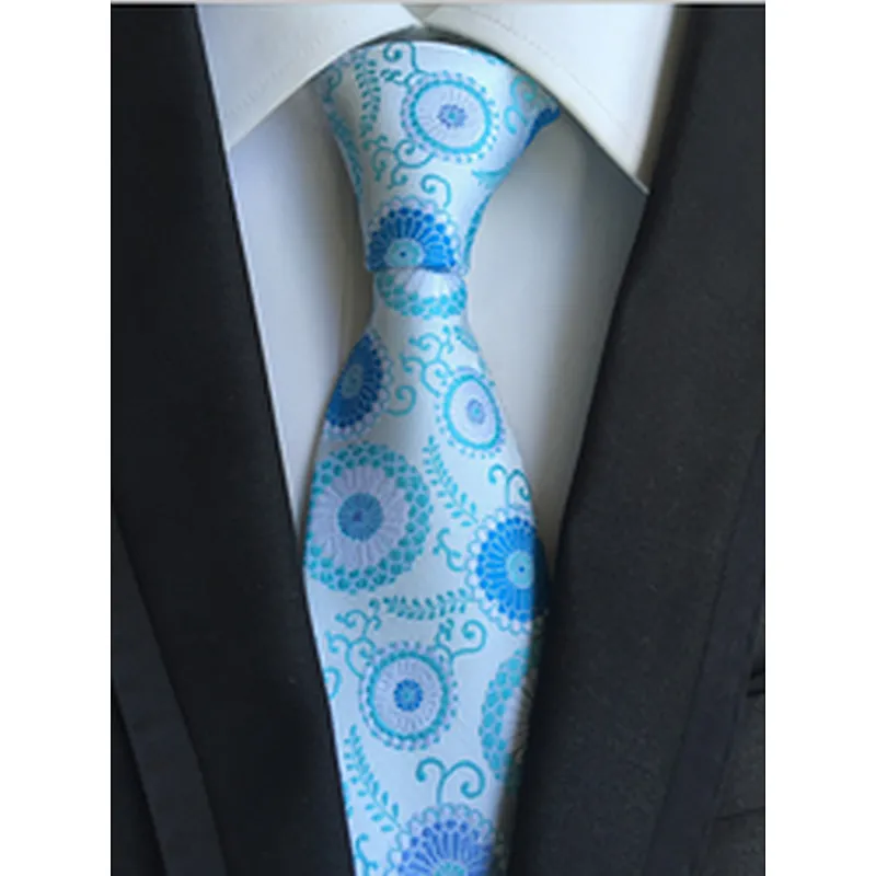 Custom Neckties Men Luxury Jacquard Cravate Homme Polyester Paisley Silk Ties