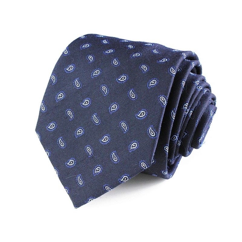 Fashion Wool Silk Polyester Blend Woven Tie Custom Logo Tie for Men