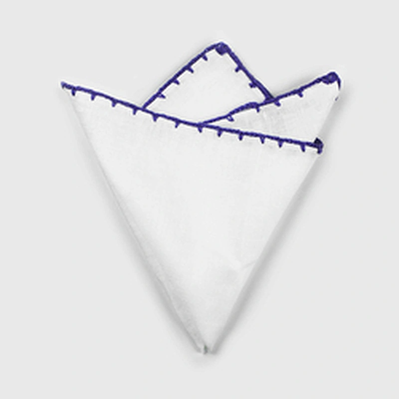 wholesale linen pocket square costom design linen handkerchief white for men