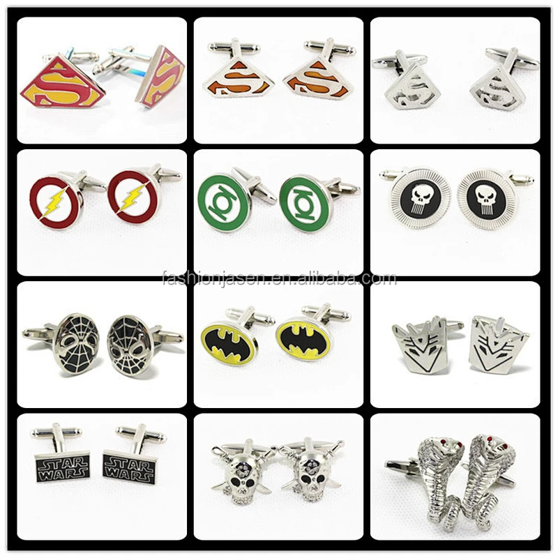 New Fashion Mens Novelty Make Custom Cufflinks Cuff Links or Tie Clips Mens Jewelry Printing