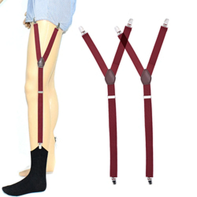 Wholesale Men's Non-slip Y Shaped Adjustable Suspenders Elastic Uniform Garter Belts Shirt Stays For Men