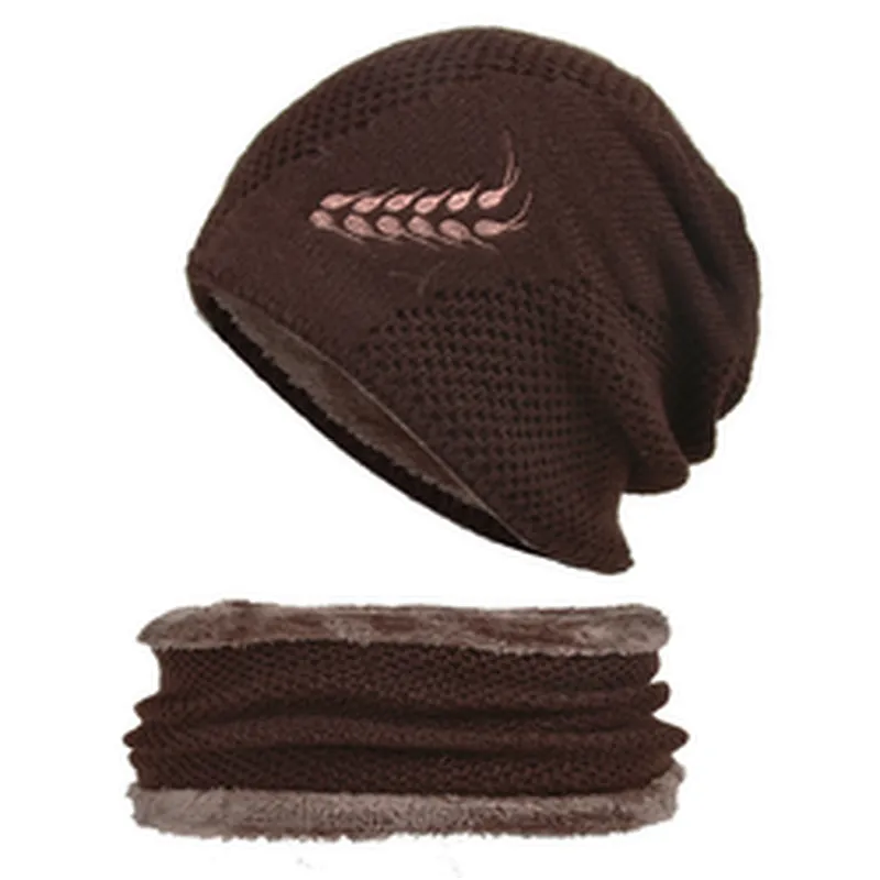 2021 fashion wholesale custom men ladies jacquard knitted winter hat and scarf set