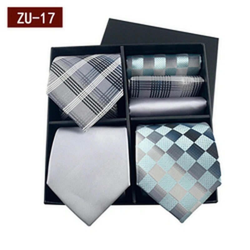 Fashion Gravata Masculina Luxury Jacquard Mens Ties Silk Box Set Custom Necktie Set Gift Box With Logo