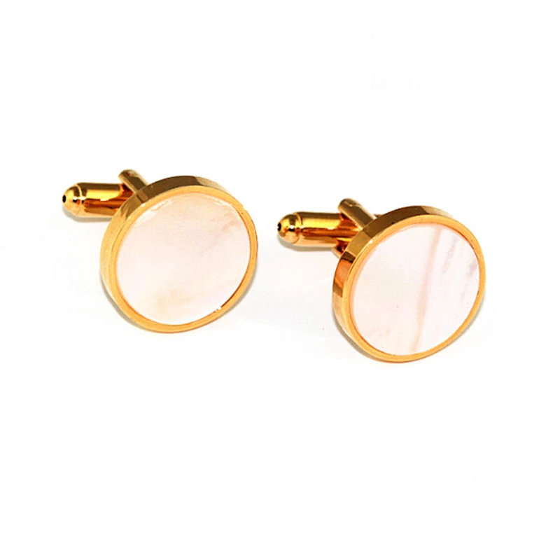Men's fashion groomsmen sliver blank shell cufflinks
