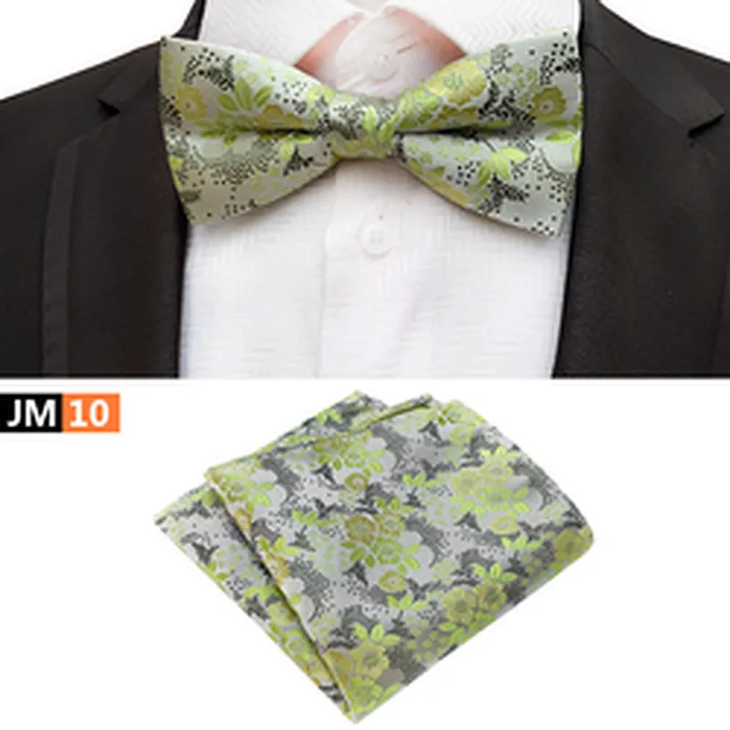 Casual Pocket Squares for Men Custom Mens Bow Ties and Hanky Sets Floral Men Bow Tie Sets Handkerchief Set