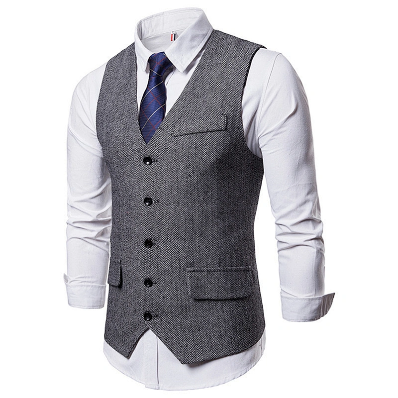 Smart Casual Black Suit Vest Men Single Breasted Chalecos Hombre Formal Solid Men Vest Waistcoat