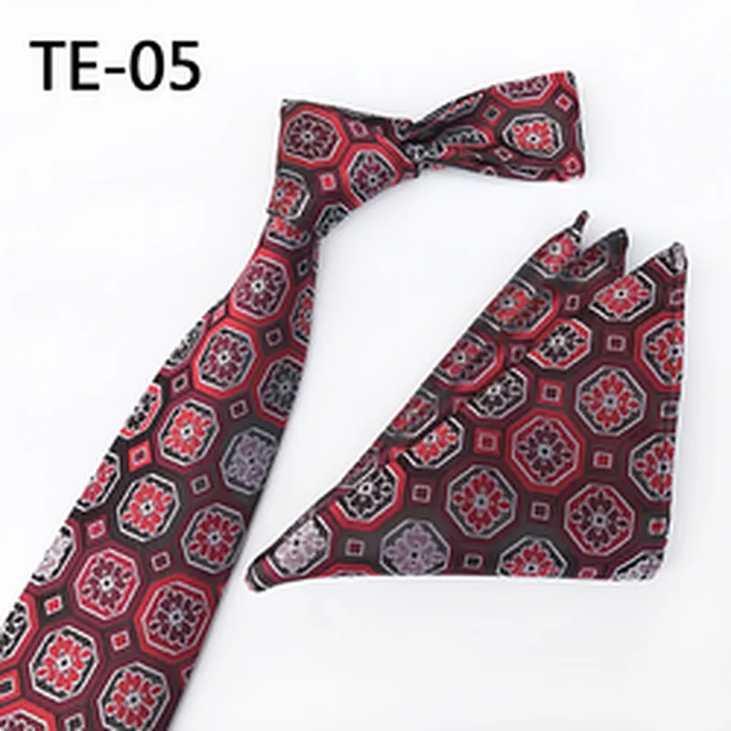 Fashion Men Ties and Hanky Set Custom Paisley Neckties with Pocket Square Casual Ensemble Cravate Mouchoirs
