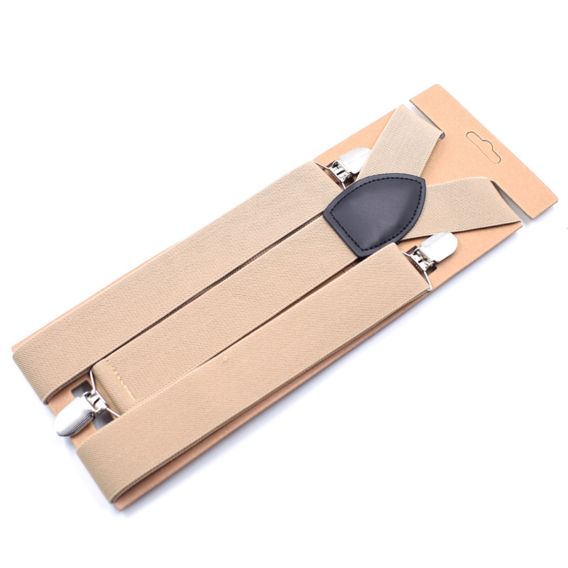 custom Adult 3 clip strap Y-type solid color boys suspenders strap clip