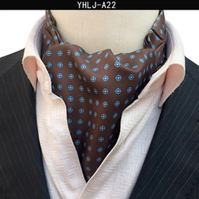 Classic Floral Folard Mens Ascot Casual Paisley Cravate Homme Jacquard Woven Ties For Men Italian