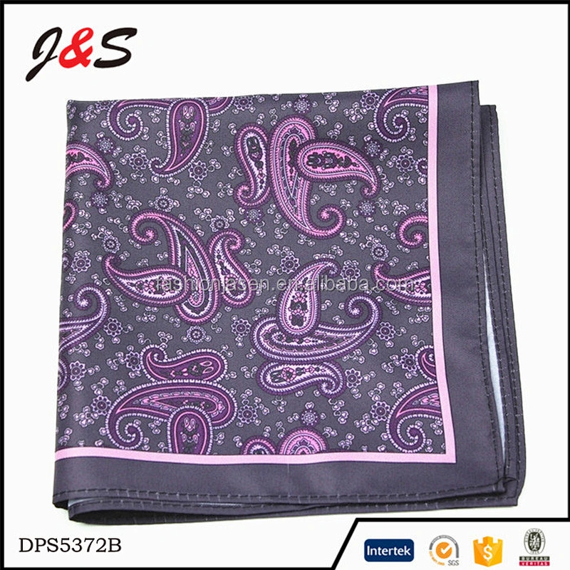 custom high quality pocket square printed handkerchief by Jasen