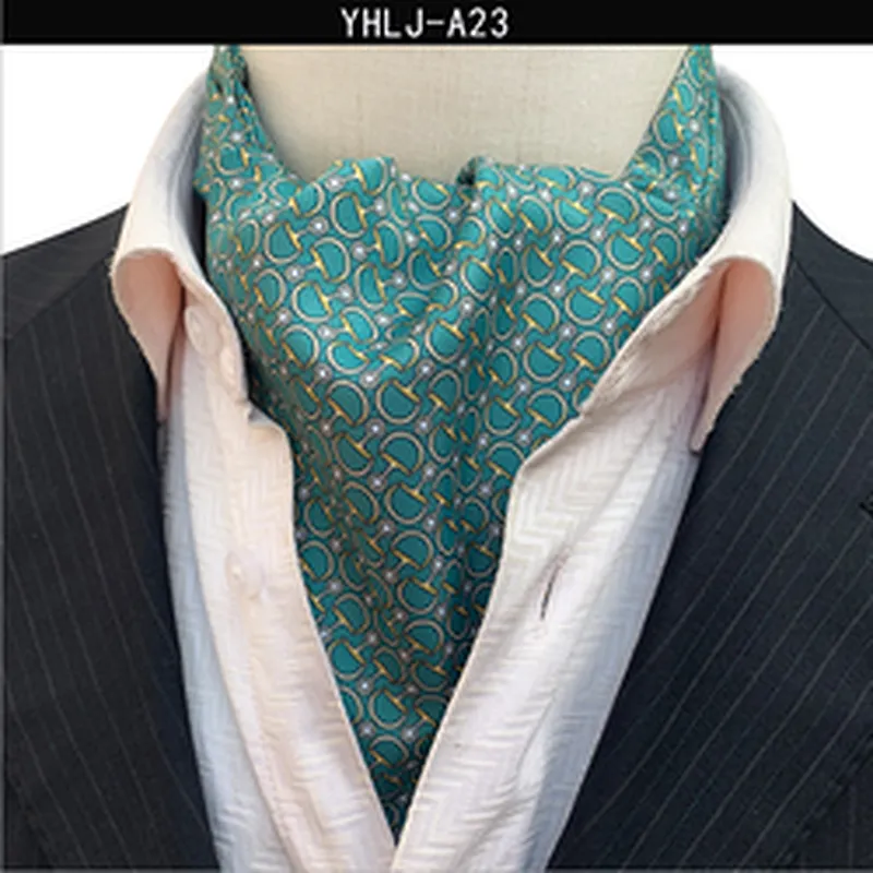 Casual Grid Folard Mens Ascot Jacquard Woven Ties For Men Italian Classic Paisley Cravate Homme