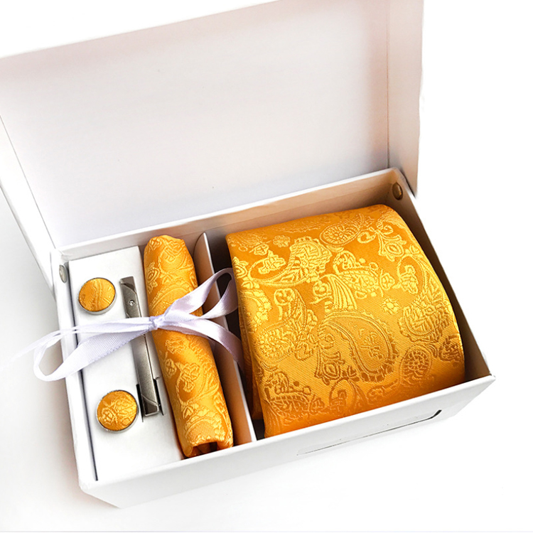 Casual Neckties With Pocket Squares Custom Men Ties and Hanky Set Paisley Tie Pocket Square and Cufflink Set Gift Box