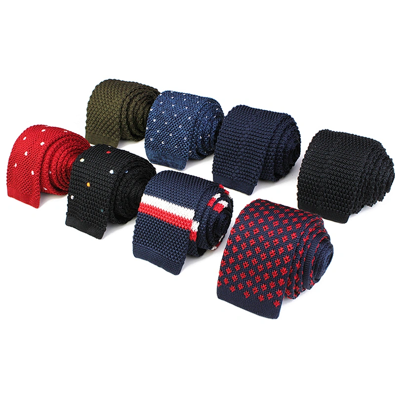 Corbatas Por Mayoreo Classic Silk Knitted Tie Men Plain Stripe Silk Knit Ties