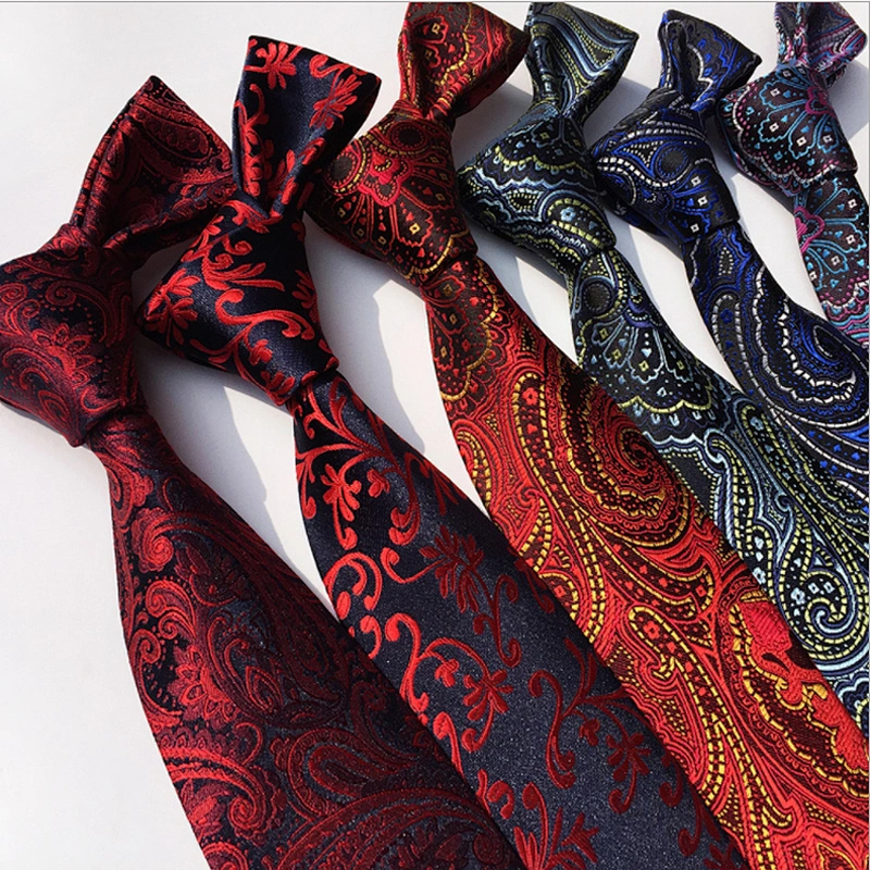 Custom Jacquard Woven Gravatas Masculina Polyester Lattice Neck Ties For Men Luxury Paisley Necktie