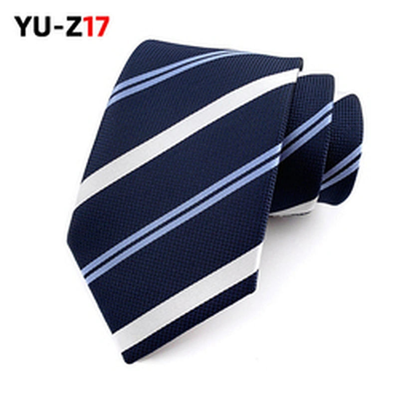 Custom Mens Neck Tie Classical Striped Necktie Wholesale Woven Jacquard  polyester tie