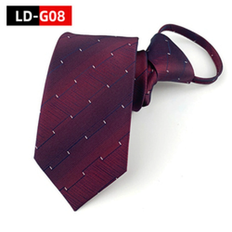 Custom Zipper Tie Fashionable No Tie Plain Boys Zipper Necktie Jacquard Lazy Zipper Ties For Men